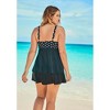 Swim 365 Women's Plus Size Bra-Sized Cross-Front Tankini Top - 3 of 4