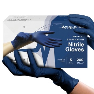 FifthPulse Nitrile Exam Gloves - Navy Blue - Box of 50, Perfect for Cleaning, Cooking & Medical Uses - 1 of 4