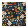 Kierkegaard Design Studio Cute Miscellany Rainbow Floral Square Floor Pillow - Deny Desings - image 2 of 2