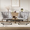 Rabbit Fur Saucer Chair, Foldable Comfy Lounge Chair - 4 of 4