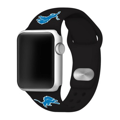 NFL Detroit Lions Apple Watch Compatible Silicone Band 38mm - Black