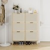 TIRAMISUBEST Rattan 6 Door Shoe Rack, Freestanding Modern Shoe Storage Cabinet, for Entryway - 2 of 4