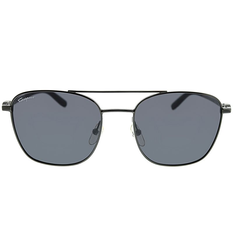 Salvatore Ferragamo  015 Unisex Square Polarized Sunglasses Dark Gunmetal 53mm, 2 of 4
