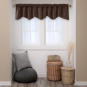 Deconovo Scalloped Valance Curtain – Rod Pocket, 1 Panel, Blackout Style - 1 of 4