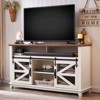 OKD 60" Farmhouse TV Stand w/Sliding Barn Door & Adjustable helves - 2 of 4