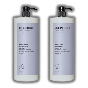 AG Care Sterling Silver Toning Shampoo (33.8 oz) & Sterling SIlver Toning Conditioner (33.8 oz) Color Care -DUO SET KIT - 1 of 2