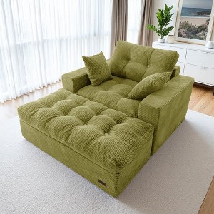 MAXYOYO Oversized Chaise Lounge Sofa with 3 Pillows, Tufted Boneless Sofa Couch for Living Room, No Assembly - 1 of 4