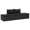 vidaXL Sun Lounger Black Poly rattan, Powder-coated steel - 2 of 4