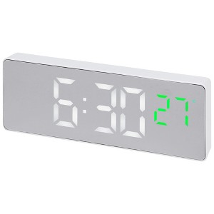 REGALWOVEN Plastic Digital Corded Adjustable Accurate Dimmable Electric Alarm Clock 6.3 x 2.4 x 1 inch - 1 of 4