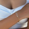 Adornia 14k Gold Plated Elongated Pave CZ Link Bracelet - 2 of 4