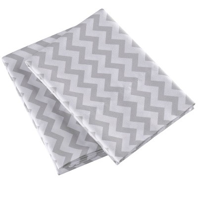 Chevron Gray Hypoallergenic Embroidered Microfiber Pillowcase Set