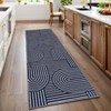 Modern Washable Area Rug, Geometric Pattern Throw Carpet with Non Slip Backing, Low Pile Stain Resistant Floor Carpet for Living Room - 2 of 4