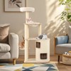 Tangkula Modern Cat Tree for Indoor Cats w/ 2-Story Condo Sisal Scratching Posts & Mat - 3 of 4