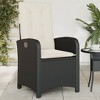 vidaXL Reclining Garden Chair Black PE Rattan Standard - 2 of 4