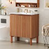 30" Modern Bathroom Vanity with Ceramic Sink, Vintage Minimalist Bathroom Vanity Cabinet, 45 Degrees Free-Handle Design Doors - 4 of 4