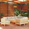 vidaXL Garden Lounge Set Cream, Natural Wood - 2 of 4