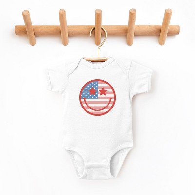 The Juniper Shop Flag Smiley Face Baby Bodysuit