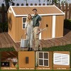 Brown Heavy-Duty Metal Outdoor Storage Shed with Windows, Lockable, All-Weather Waterproof Garden Tool Shed for Backyard or Lawn – Cuddlewood - 3 of 4