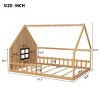1 Full Bed Frame, Solid Wood House Bed with Fence and Window, No Box Spring Needed - Baofuwish - 4 of 4
