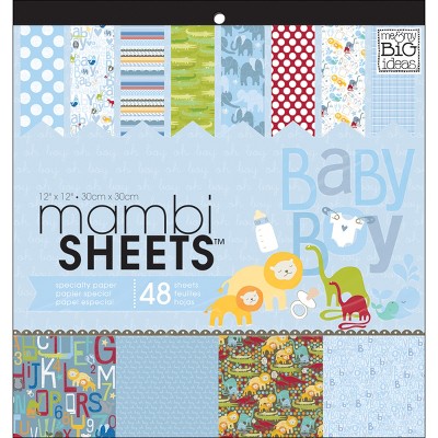 Mambi Specialty Cardstock Pad 12"X12" 48/Pkg-Oh Baby Boy