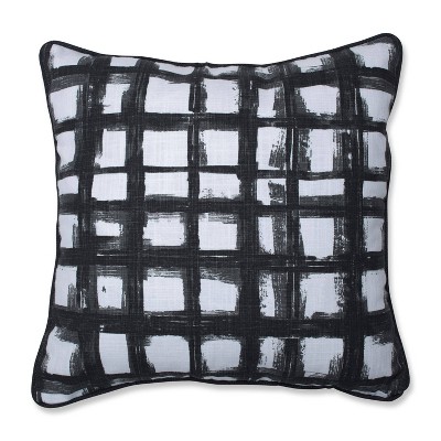 Jones Ink Mini Square Throw Pillow Black - Pillow Perfect