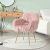 XINGHANZHENXUAN Upholstered Side Chair with Wood-Style Metal Legs, Elegant Dining & Vanity Chair, Rubber Floor Protectors - 3 of 4