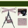 VisioGear 3-Seat Outdoor Patio Swing Chair with Removable Cushion, Stand and Adjustable Tilt Canopy for Patio, Garden, Brown, 67.75"*43.25"*60.25" - 4 of 4