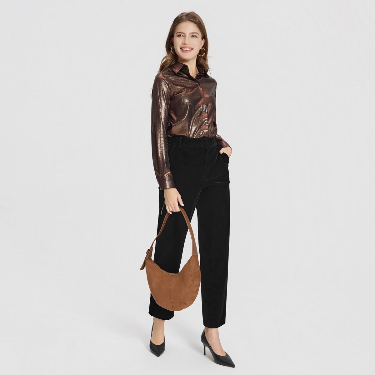 Women's Long Sleeve Party Button-Down Shirt - A New Day™ - thumbnail 8