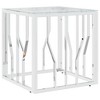 vidaXL Coffee Table Silver, Marble Stainless Steel, Tempered Glass Medium - 2 of 2