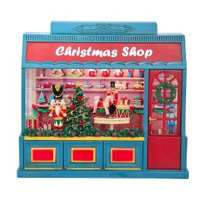 Kurt Adler enchanting 8.375-Inch Battery Operated USB LED Lighted Christmas Shop With Spinning Glitter Water - 1 of 4