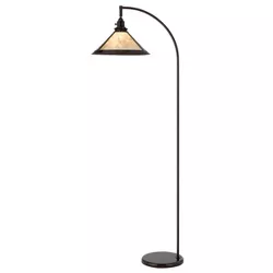 65" Metal Downbridge Adjustable Floor Lamp with Mica Shade Bronze - Cal Lighting