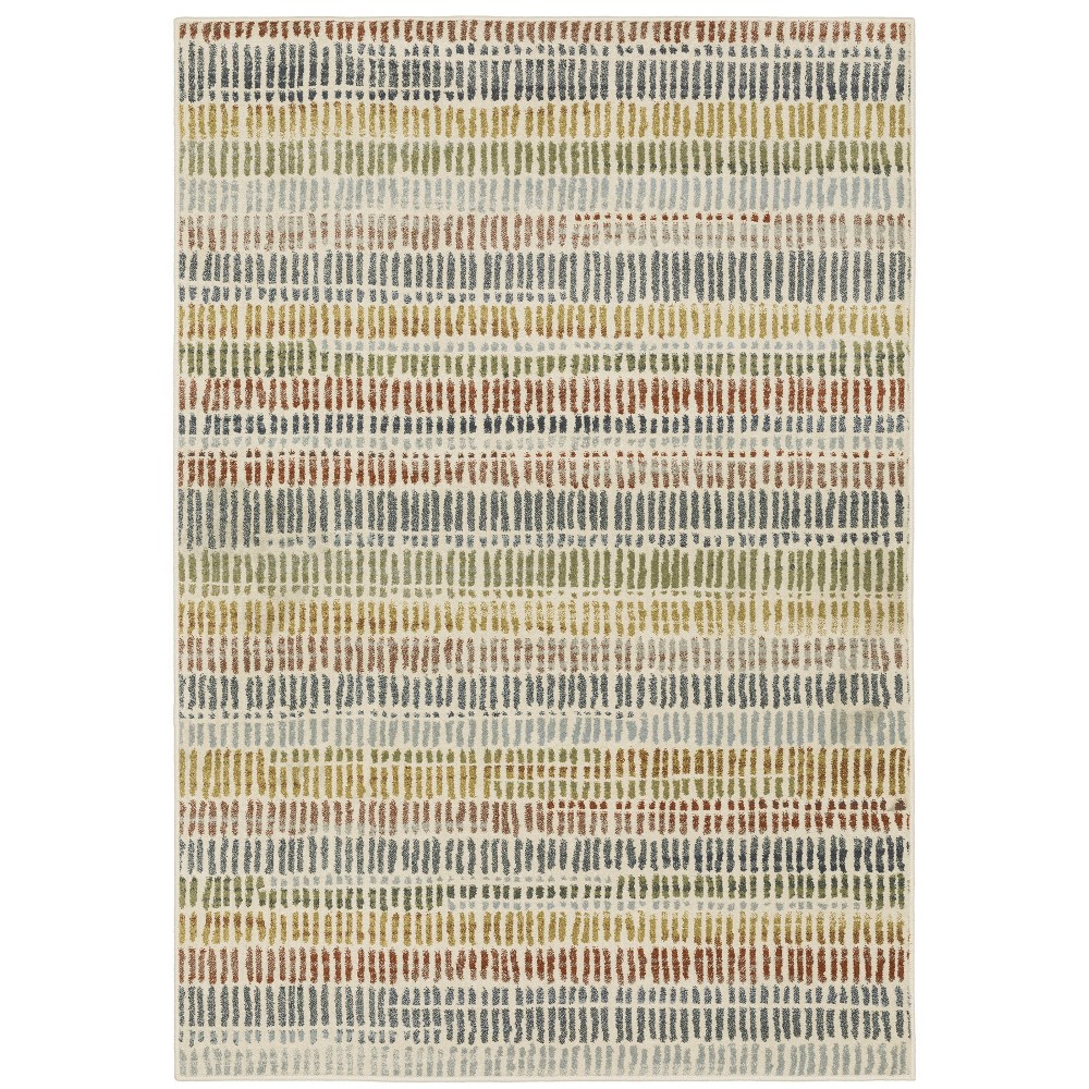9'10inx12'10in Bryant Distressed Striped Indoor Area Rug Ivory - Captiv8e Designs