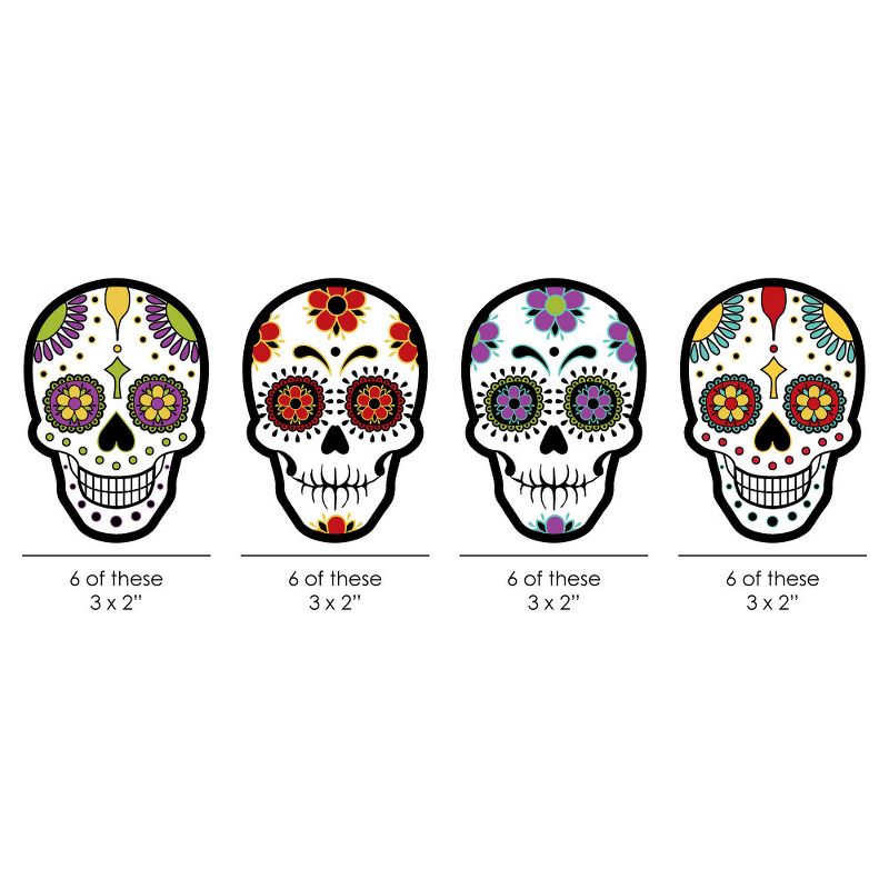 Big Dot of Happiness Day of the Dead - DIY Shaped Sugar Skull Party Cut-Outs - 24 Count, 2 of 8