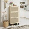 TIRAMISUBEST Rattan Shoe Cabinet - 3-Door Metal Frame, Space-Saving (23"W x 48"H) - 2 of 4