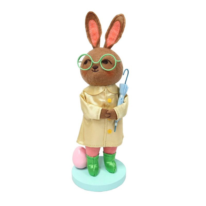 Small Soft Easter Bunny Figurine Rain Jacket and Umbrella - Spritz&#8482;, 1 of 6
