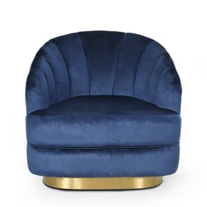 Condit Modern Glam Channel Stitch Velvet Club Chair - Christopher Knight Home - 1 of 4