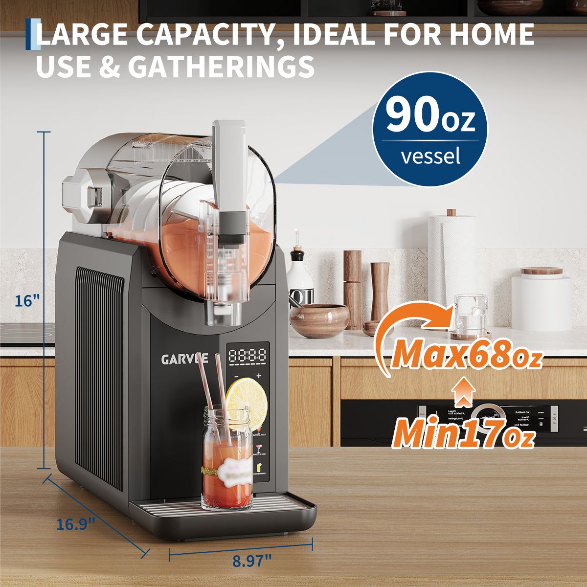 Garvee Frozen Slushy Drink Machine for Home & Parties - Make Margaritas, Frappés & Smoothies, Durable ABS - thumbnail 5