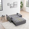 Sleeper Sofa Couch With Pull Out Bed, 105-180 Degrees Adjustable Backrest, Rotating Phone Holder, Storage Bag, ,abstract,gray,55.5x36x30 inches - 4 of 4