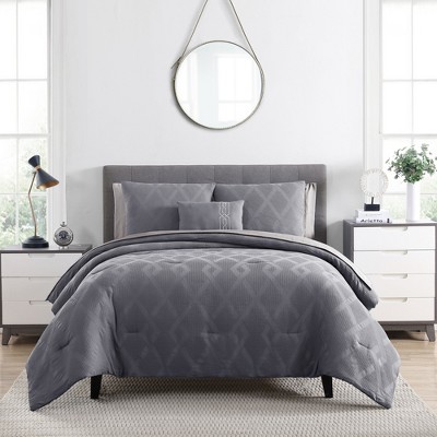 Modern Threads 8-Piece Waffle Jacquard Comforter Set.
