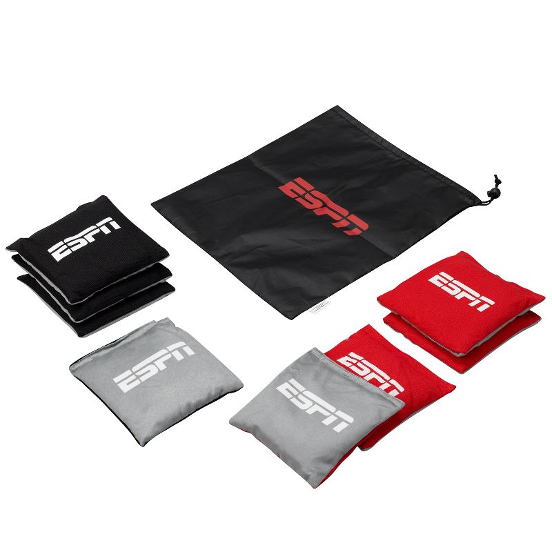 Regulation Size Red and Black Cornhole Bags with Travel Case