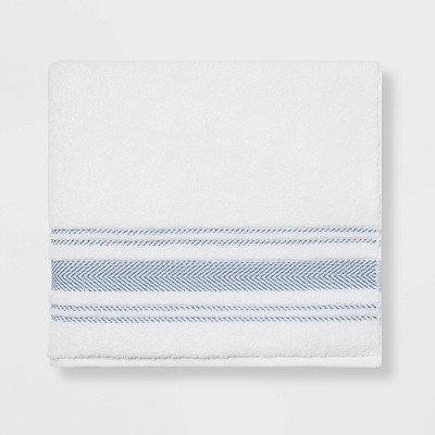 Performance Bath Towel Dark Blue Stripe - Threshold™