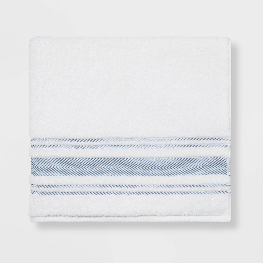 Performance Bath Towel Dark Blue Stripe - Threshold