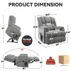 Chenille Power Lift Recliner Chair, Dual Motor Electric Recliner with Heat and Massage, Infinite Position for Elderly Living Room-Koiai - 4 of 4
