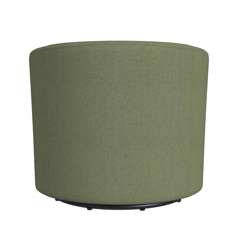 Upholstered Barrel Back Swivel Chair Olive Green Woven - HomePop, 5 of 10