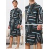 Lars Amadeus Men's Long Sleeves Geometric Pattern Banded Collar Nightshirts - 3 of 4