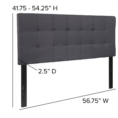 Dark Gray Full Upholstered Tufted Headboard with Metal Frame