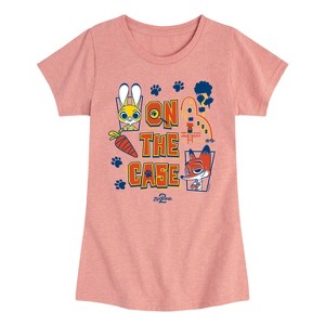 Girls' - Zootopia - Judy And Nick On The Case Fitted Short Sleeve Graphic T-Shirt - 1 of 4