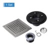 Unique Bargains 304 Stainless Steel Flange Square Rapid Drainage Shower Drain - 3 of 4