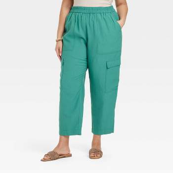 Women's High-rise Tapered Ankle Chino Pants - A New Day™ Olive Xxl 