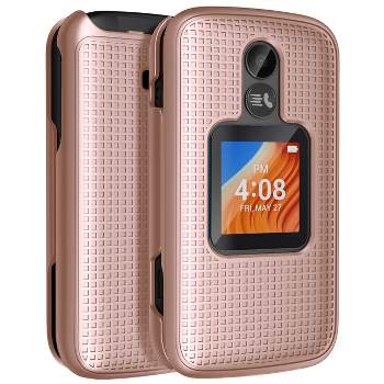 Case with Clip for Alcatel Go Flip 4 / TCL Flip Pro Phone, Nakedcellphone Slim Hard Shell Cover and Belt Hip Holster Holder Combo - Black